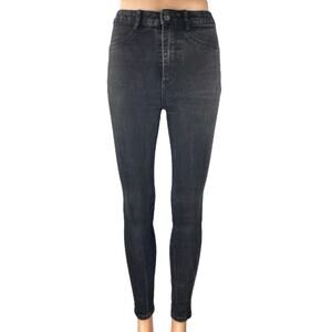 Zara Women's Black Skinny Leg High Waisted Slim Fit Denim Jeans Pants Size 4